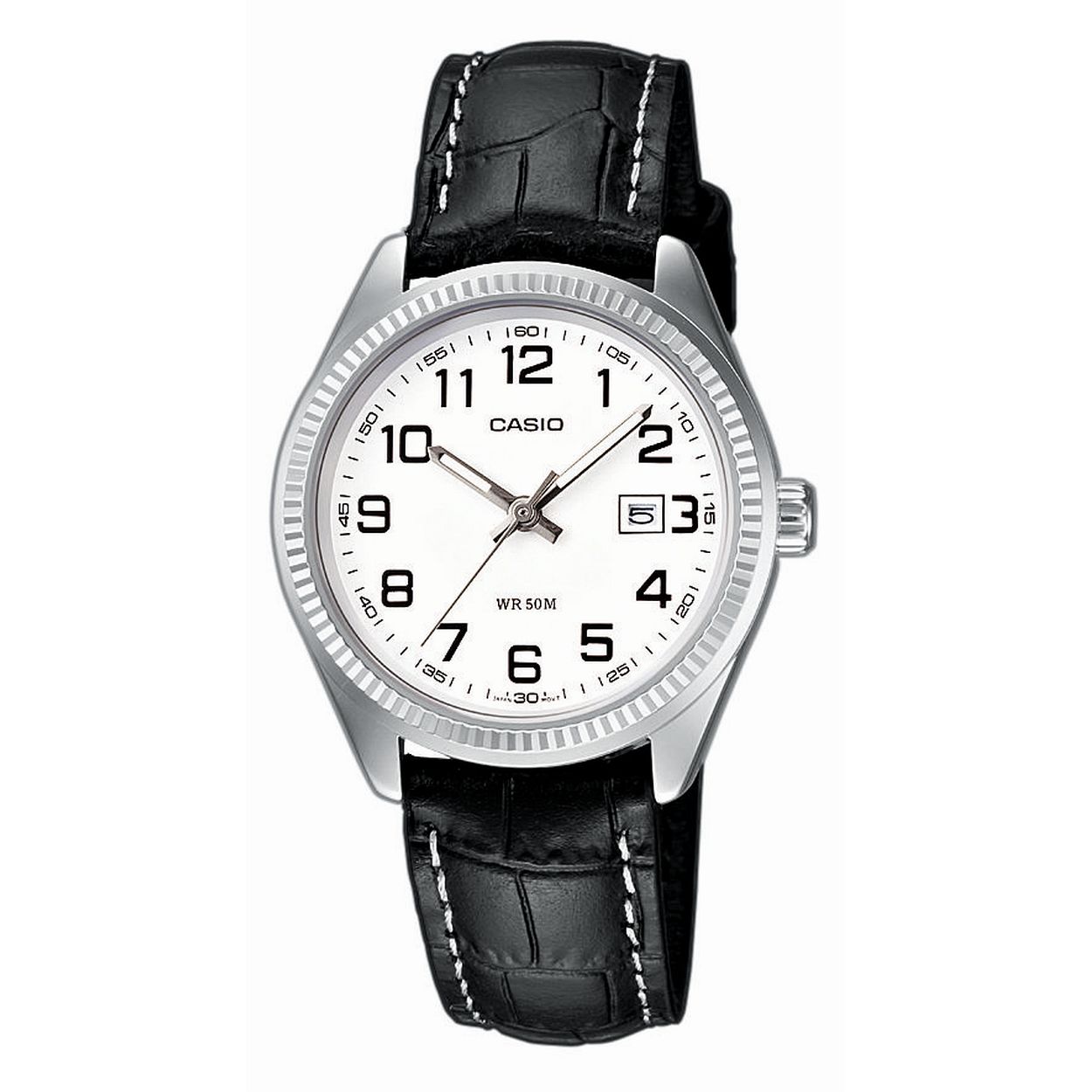 Dit dameshorloge is van het merk Casio. Het is een analoog horloge gemaakt van edelstaal
De verdere specificaties van het horloge zijn als volgt:
Glassoort: mineraal
Kastmateriaal: edelstaal
Waterdichtheid: 5 ATM
Kastkleur: Zilver
Bandmateriaal: Leer
Bandkleur: Zwart
Kastmaat: 30
Wijzerplaatkleur: Wit
Kastvorm: Rond
Sluiting: Gesp