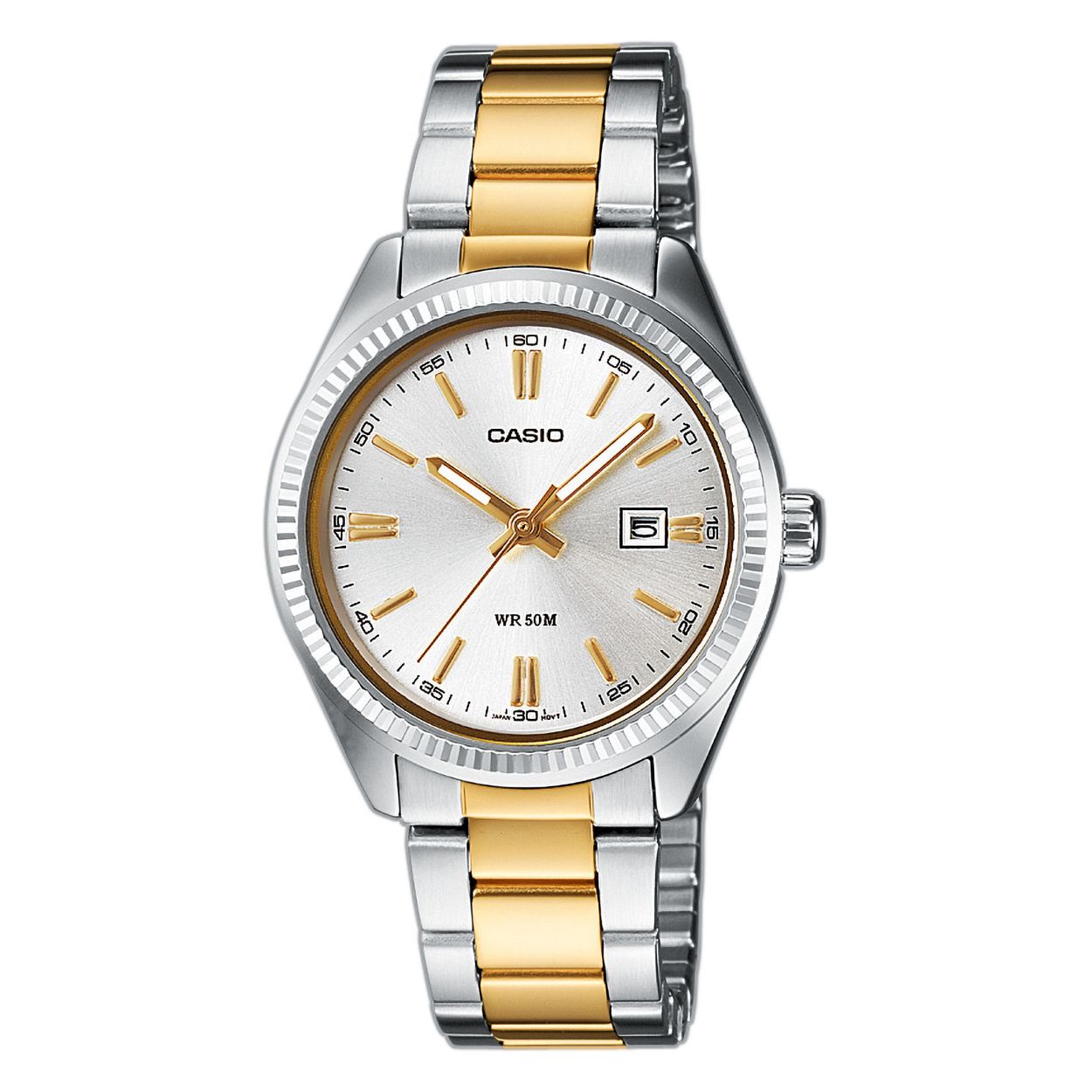 De CASIO TIMELESS COLLECTION vrouwenhorloge, modelnummer LTP-1302PSG-7AVEG, biedt een elegante uitstraling met een analoge wijzerplaat en een roestvrijstalen band. Het horloge is waterbestendig tot 5 ATM, voorzien van een datumaanduiding en heeft een mineraal glas. Besteed aandacht aan de grootte van 30,2 mm voor een perfecte pasvorm om de pols. Style dit tijdloze stuk met zowel formele als casual outfits.