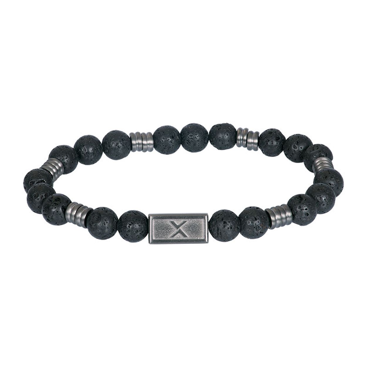 De iXXXi MEN armband Oliver bestaat uit een combinatie van stainless steel in de kleur antiek zilver en zwart kleurige kralen. De bracelet is een kralen armband waarbij om de twee zwarte kralen een antiek zilverkleurig detail zit. In het midden van de armband bevindt zich een rechthoekig detail in deze zelfde antiek zilveren kleur met een 'X' erop gegraveerd. De iXXXi heren armband Oliver is door middel van elastiek draagbaar in maat 20 t/m 23. Mix en match met verschillende armbanden uit de iXXXi MEN collectie en maak zo jouw look compleet!