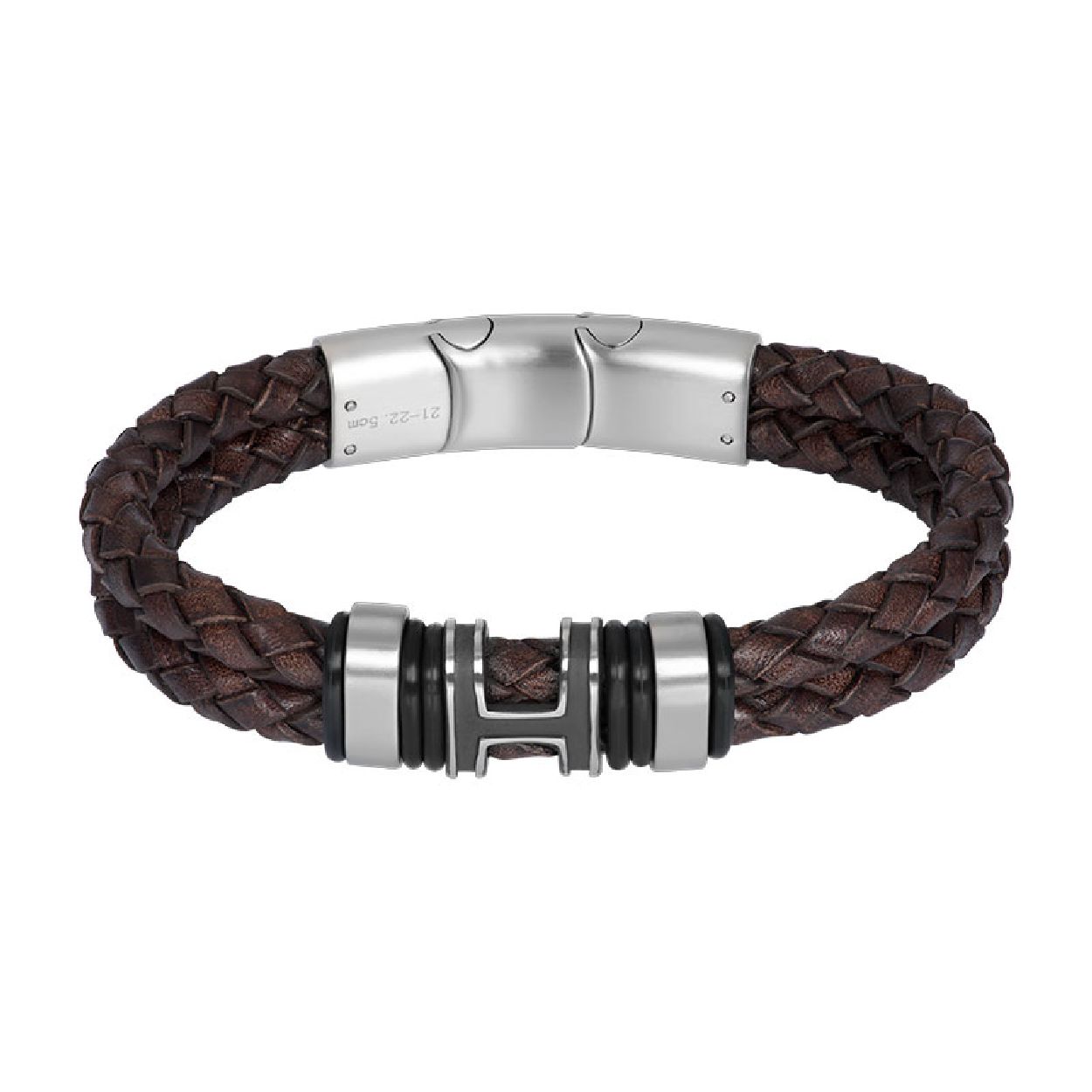 Deze armband is van het merk iXXXi Jewelry. Het herensieraad is zilver van kleur. De armband is 225 millimeter.