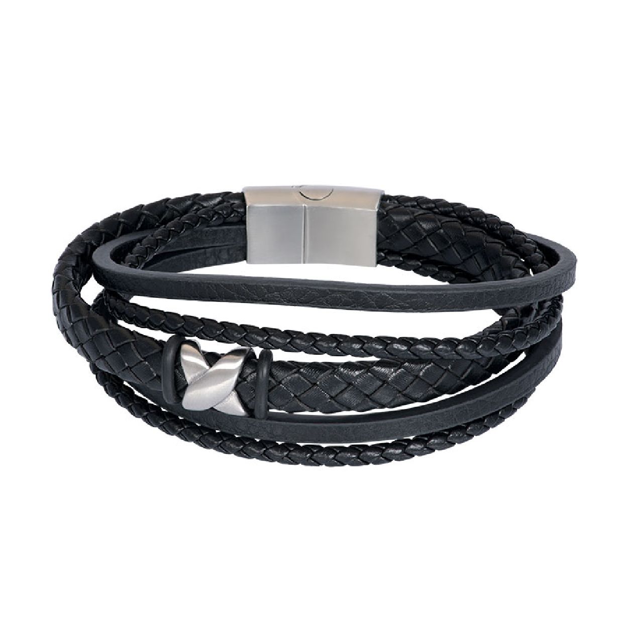 Dit is een sieraad van het merk iXXXi. Het is een Elias armband. De armband is zwart van kleur.