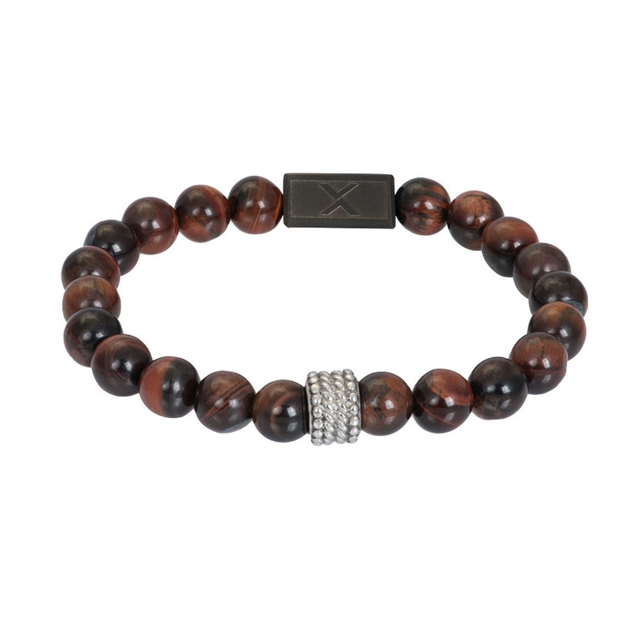 Deze Kralen armband voor mannen uit de ixxxi Anniversary collectie heeft stalen beads