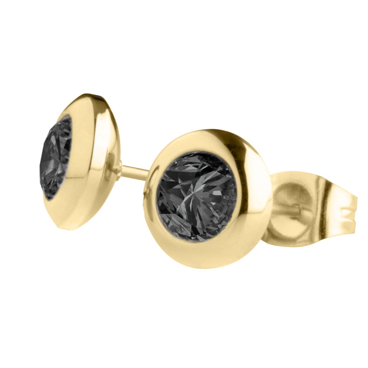 Melano friends mabel oorbelen - dames - goudkleurig - black