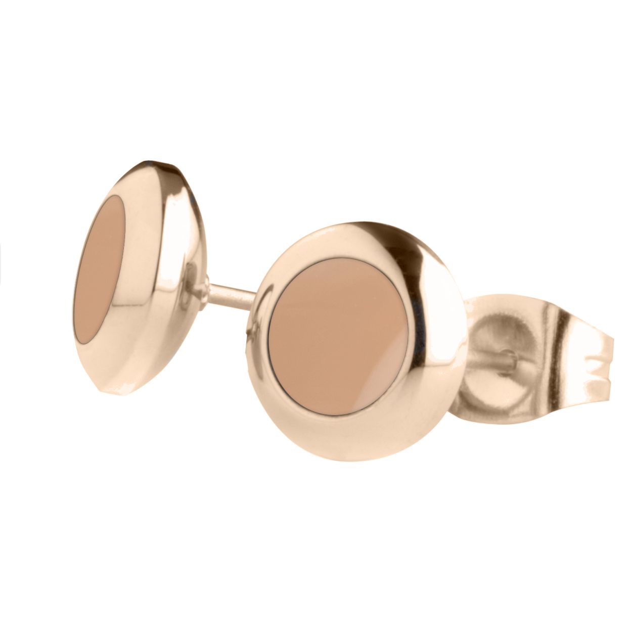 Melano friends vivienne oorbellen - rosekleurig + nude - Dames - 7mm