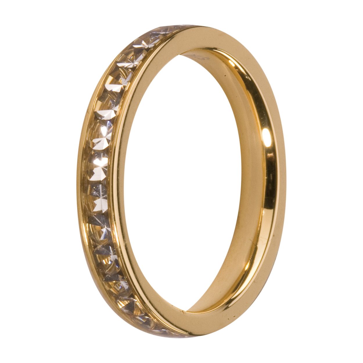 Melano friends eva cz ring - goudkleurig + crystal - dames - maat 58