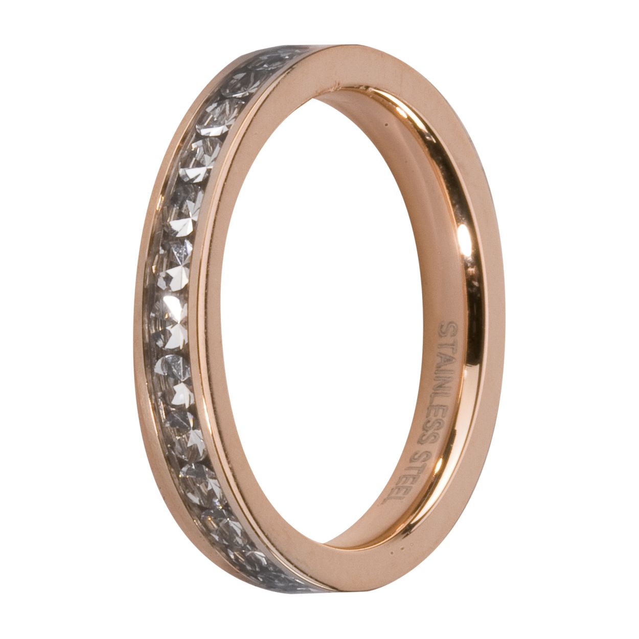 Melano friends eva cz ring - rosekleurig + crystal - dames - maat 50