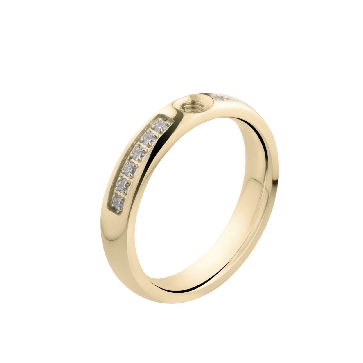 Melano twisted tracy ring cz - goudkleurig - maat 52 M01R5010GCZ