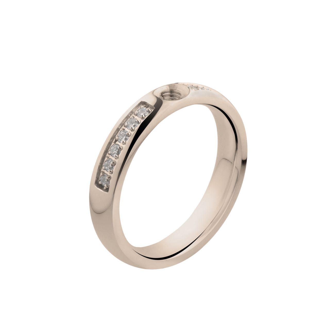 Melano twisted tracy cz ring - rosekleurig - dames - maat 54