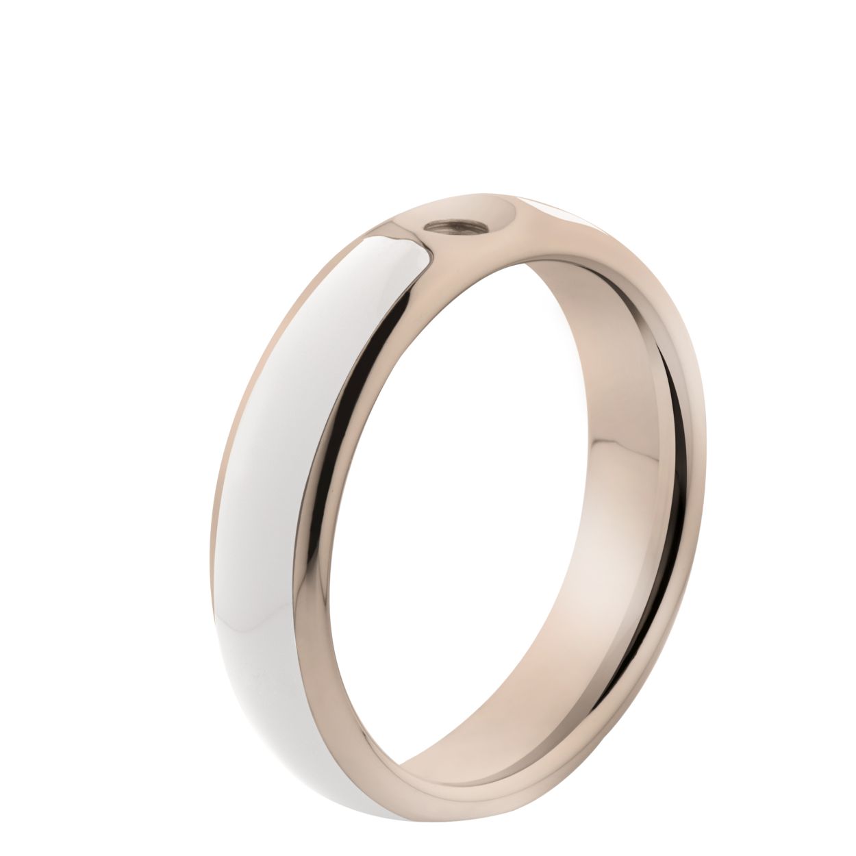 MelanO Twisted Tracy resin ring - dames - rosegoldplated + white resin - 5mm - maat 50