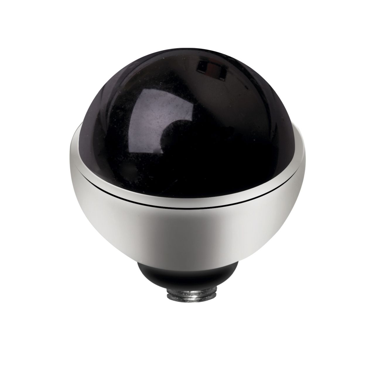 MelanO Twisted Gem Stone Meddy - dames - zilverkleurig + onyx - 6mm