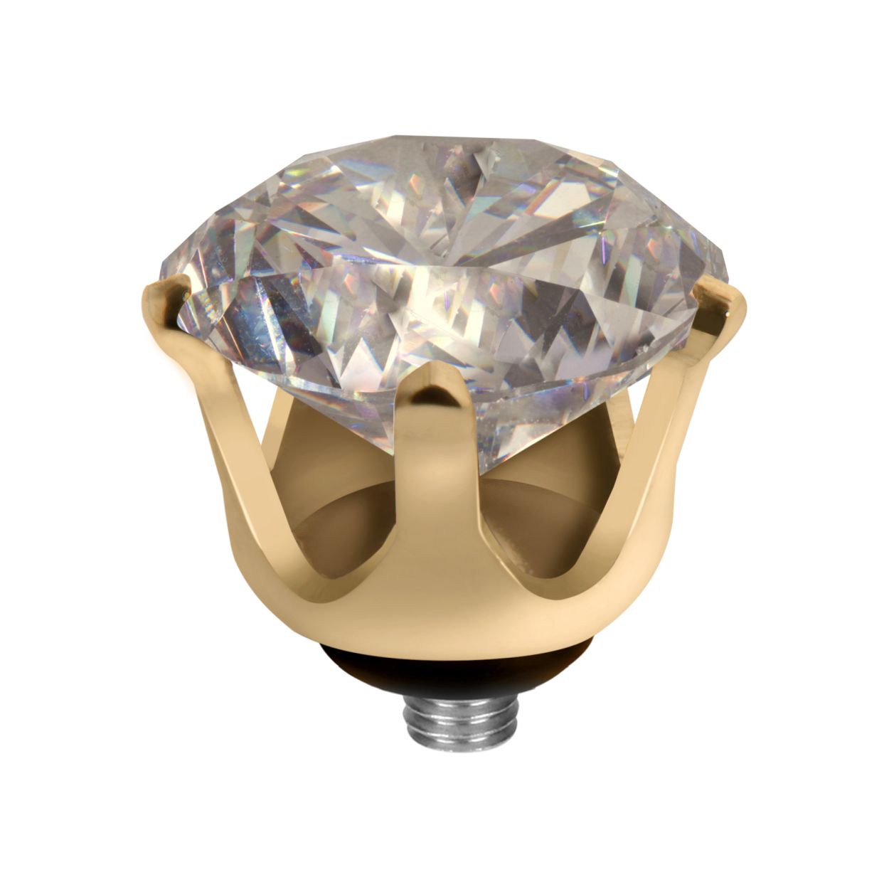 Melano crown citrine edelstaal goudkleurig 