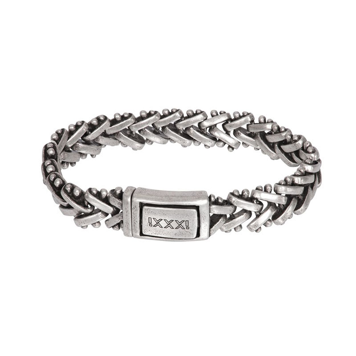 De iXXXi MEN armband Brisbane is gemaakt van stainless steel en is voorzien van een mat zilverkleurige plating. De bracelet bestaat uit een hoekige schakel die schuin ingelegd de opvallende bracelet Brisbane vormt. Aan de zijkanten is de schakel voorzien van ronde vormen. Bracelet Brisbane is voorzien van een langwerpige, mat zilverkleurige sluiting gemaakt van staal. 
