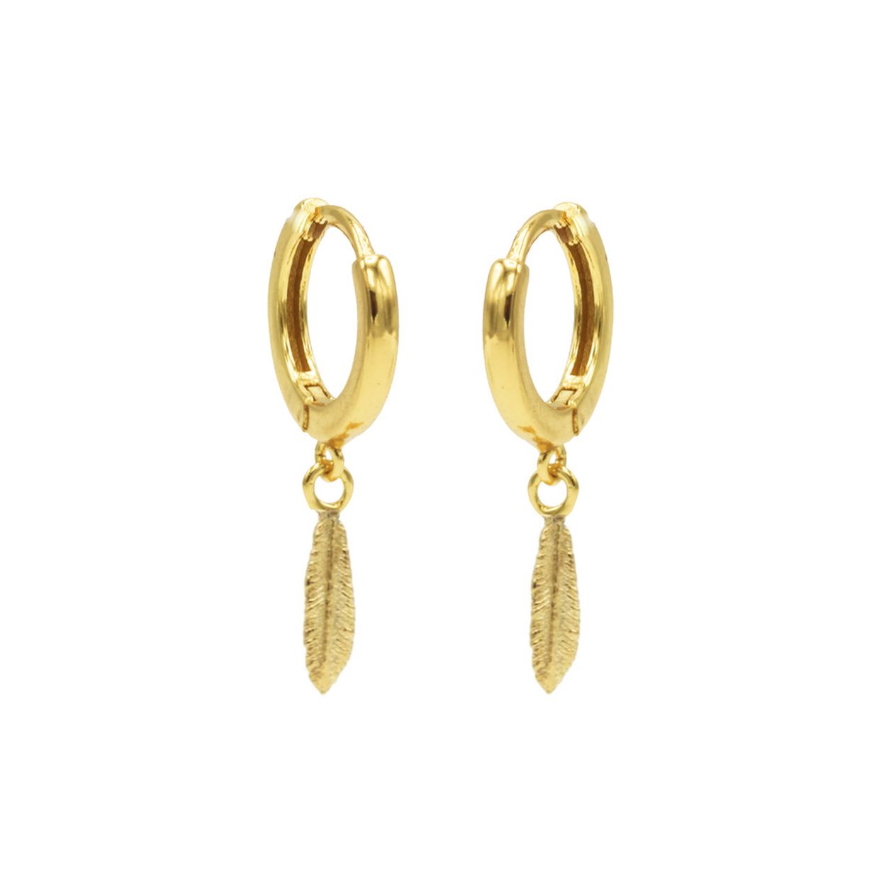 Hoops Symbols Feather Goldplated