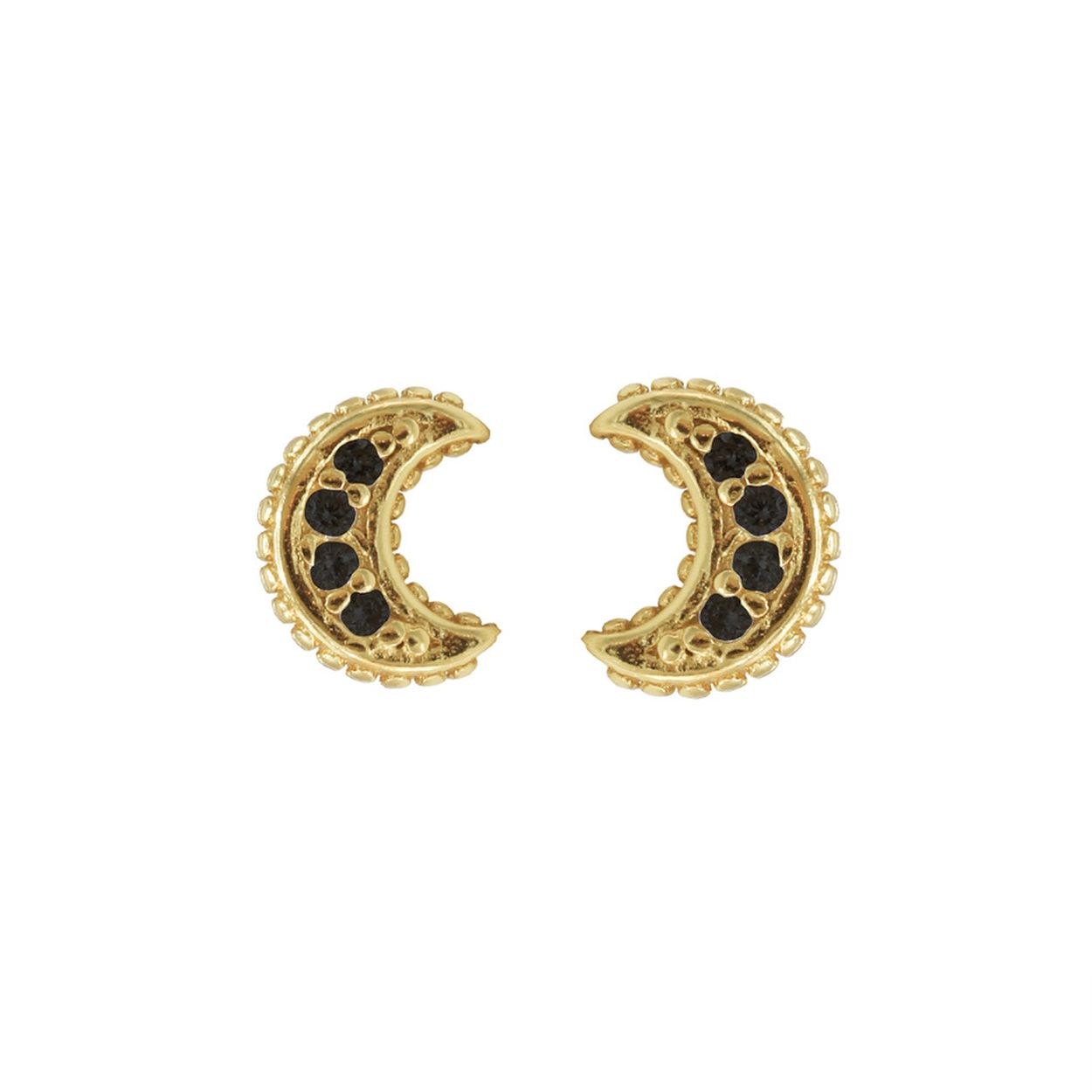 Karma Zwart Zirconia Symbols Moon Goudkleurig
