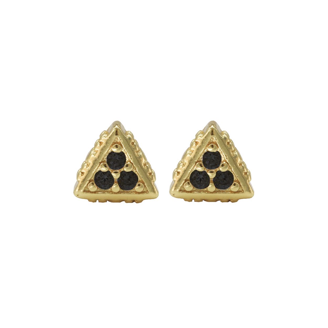 Karma Zwart Zirconia Symbols Triangle Goudkleurig