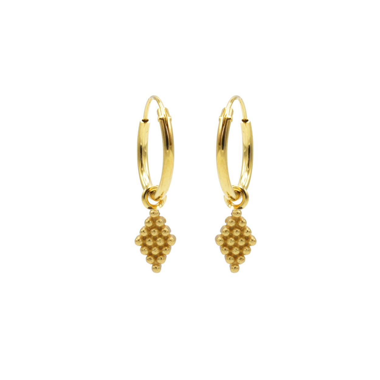 Hinged Oorhangers Dots Diamant Goudkleurig