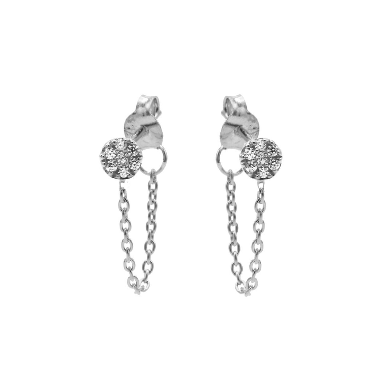Oorhangers Zirconia Disc Zilver