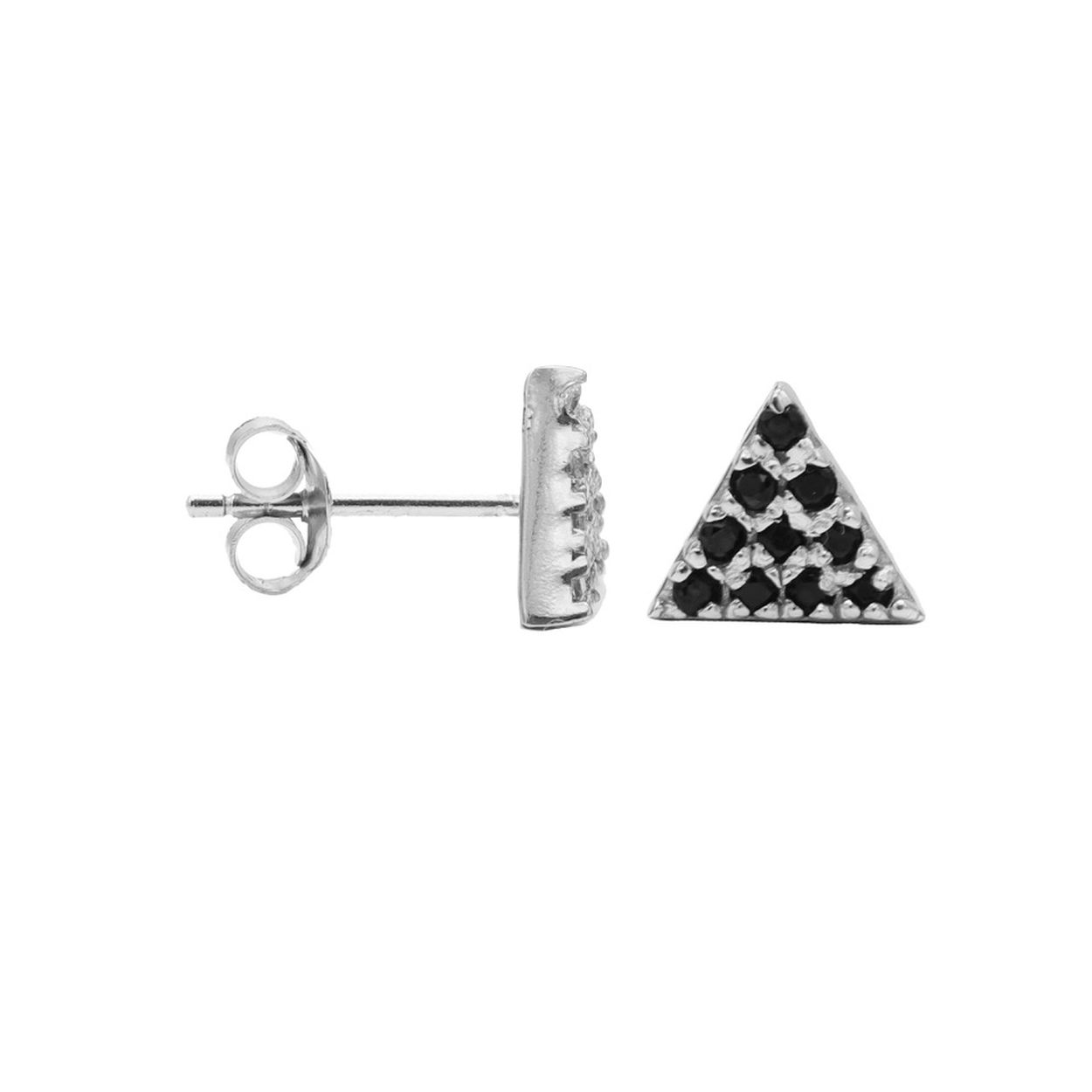 Karma Zwart Zirconia Symbols Triangle 2 Zilver