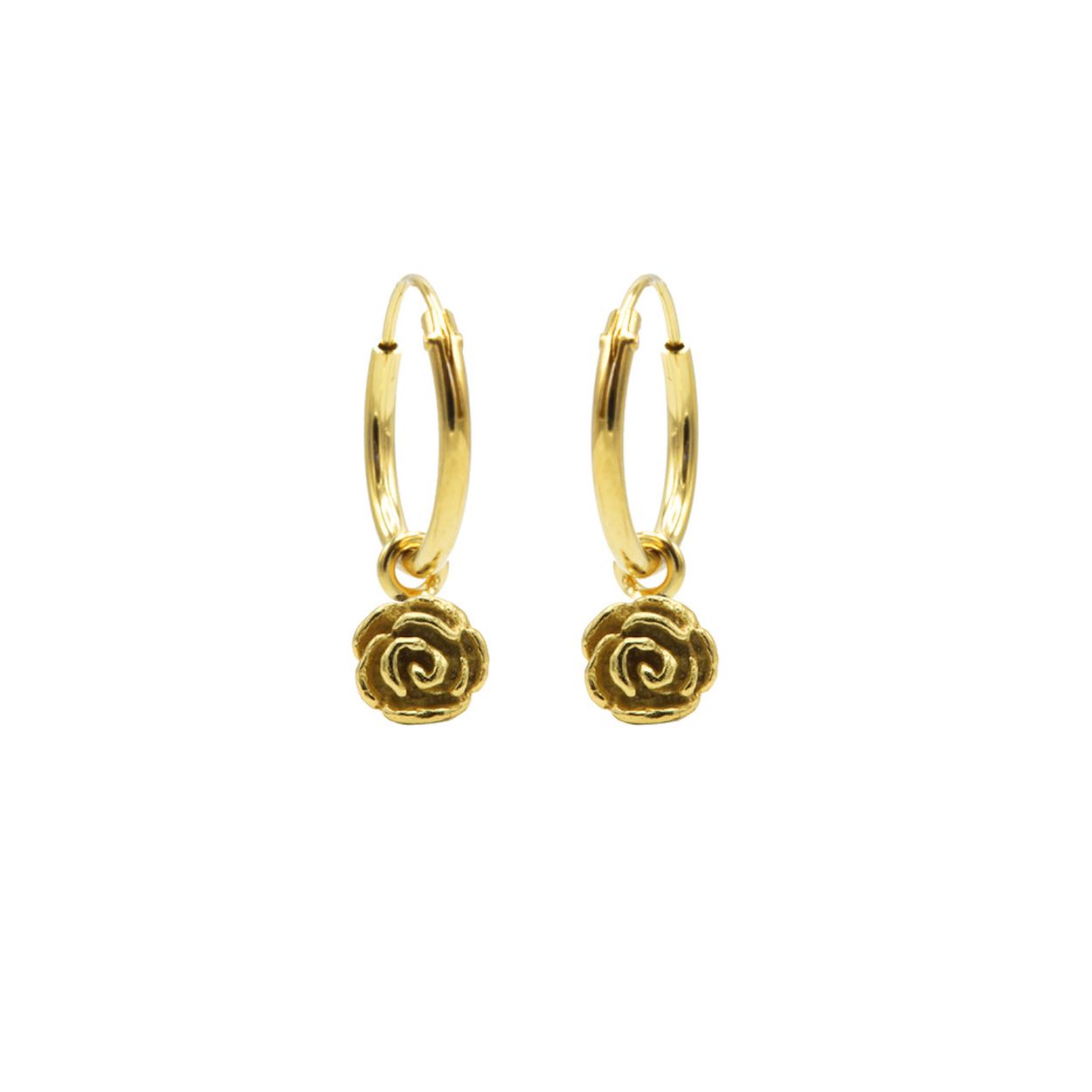 Hoops Symbols Flower Rose Goldplated