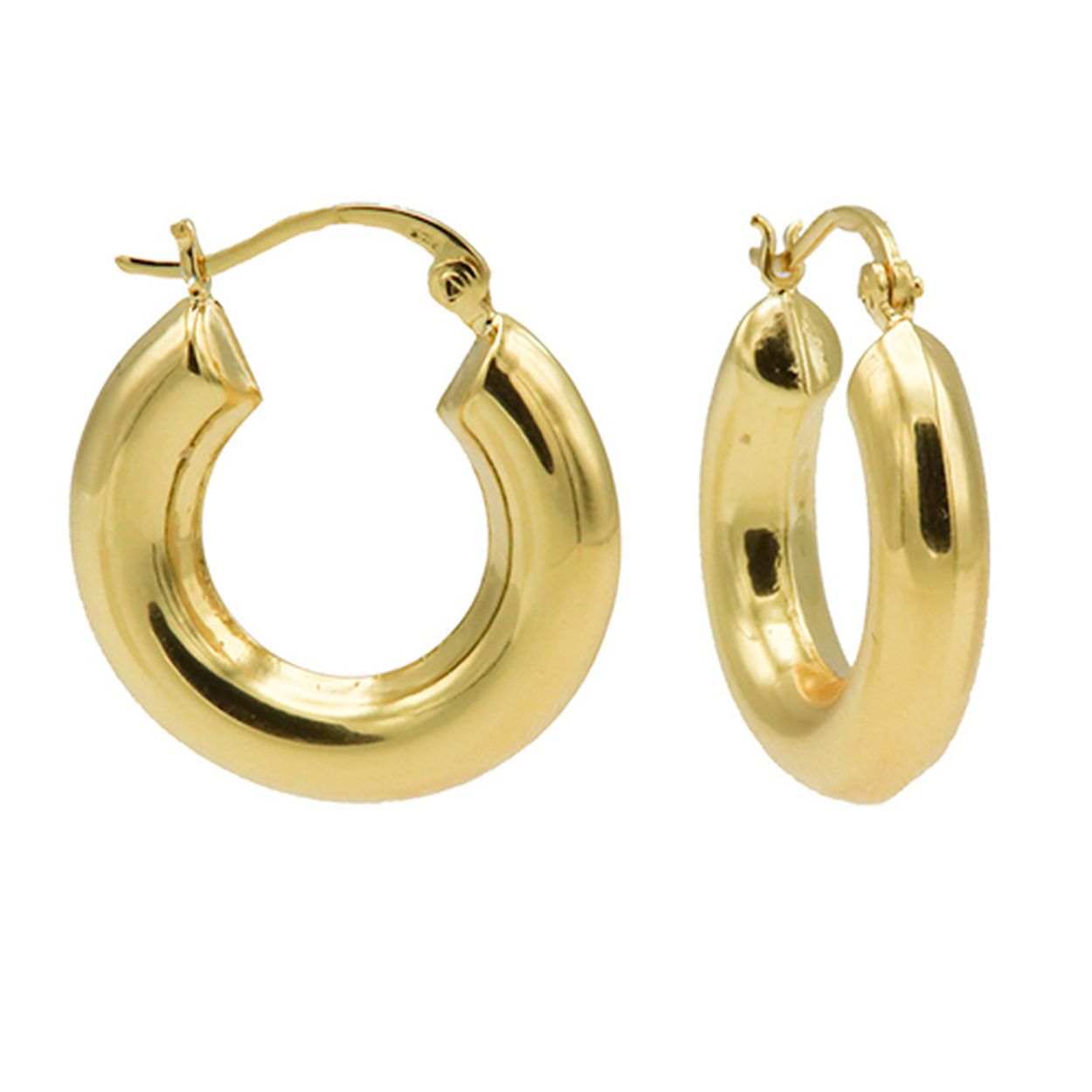 Plain Creolen Big Rond Tube 25MM Goud verguld