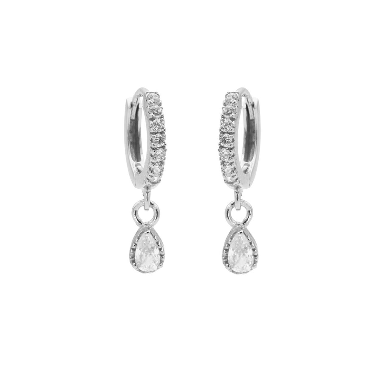 Zirkonia Creolen Symbols Drop Zilver