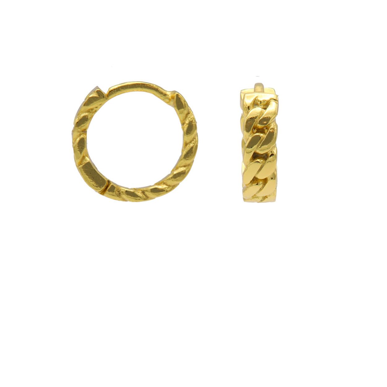 Plain Hinged Hoops Chain Goldplated 10MM