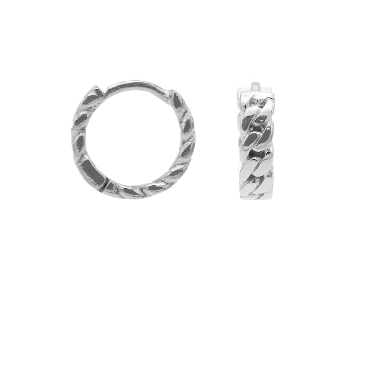 Plain Hinged Hoops Chain Silver 10MM