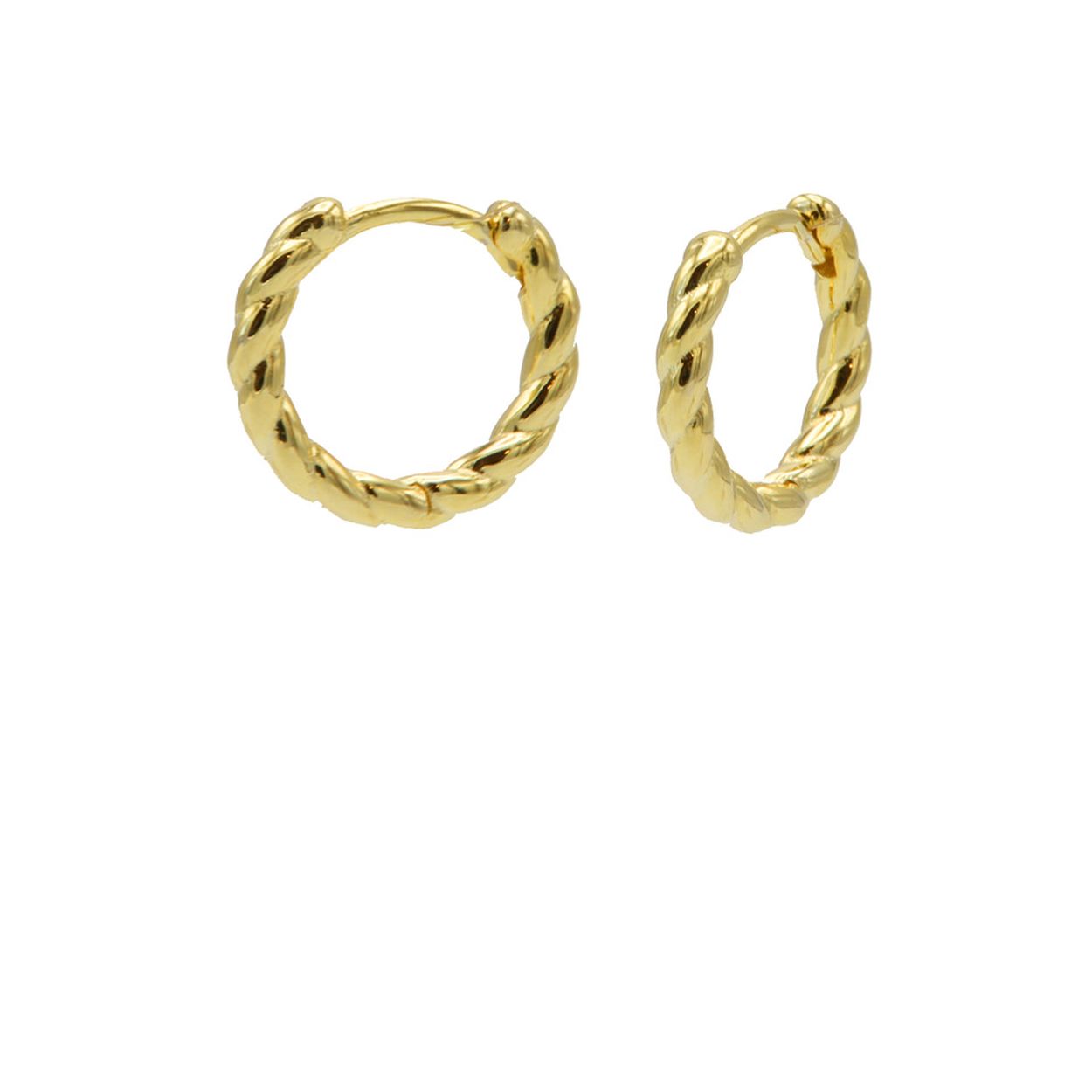 Plain Twister Creolen 12MM GOLD PLATED