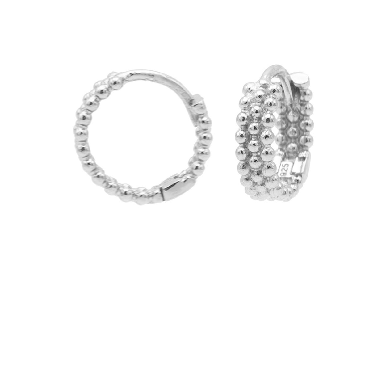 Plain Creolen Dots Rij 12MM Zilver