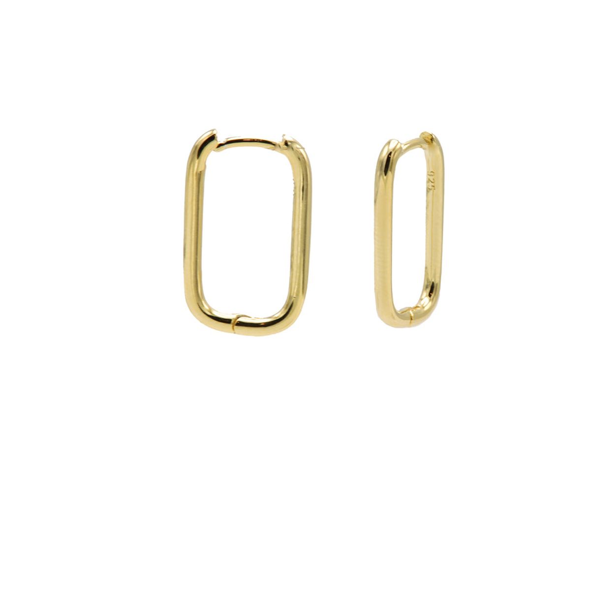 Plain Creolen Rond Vierkant 20MM Goud verguld