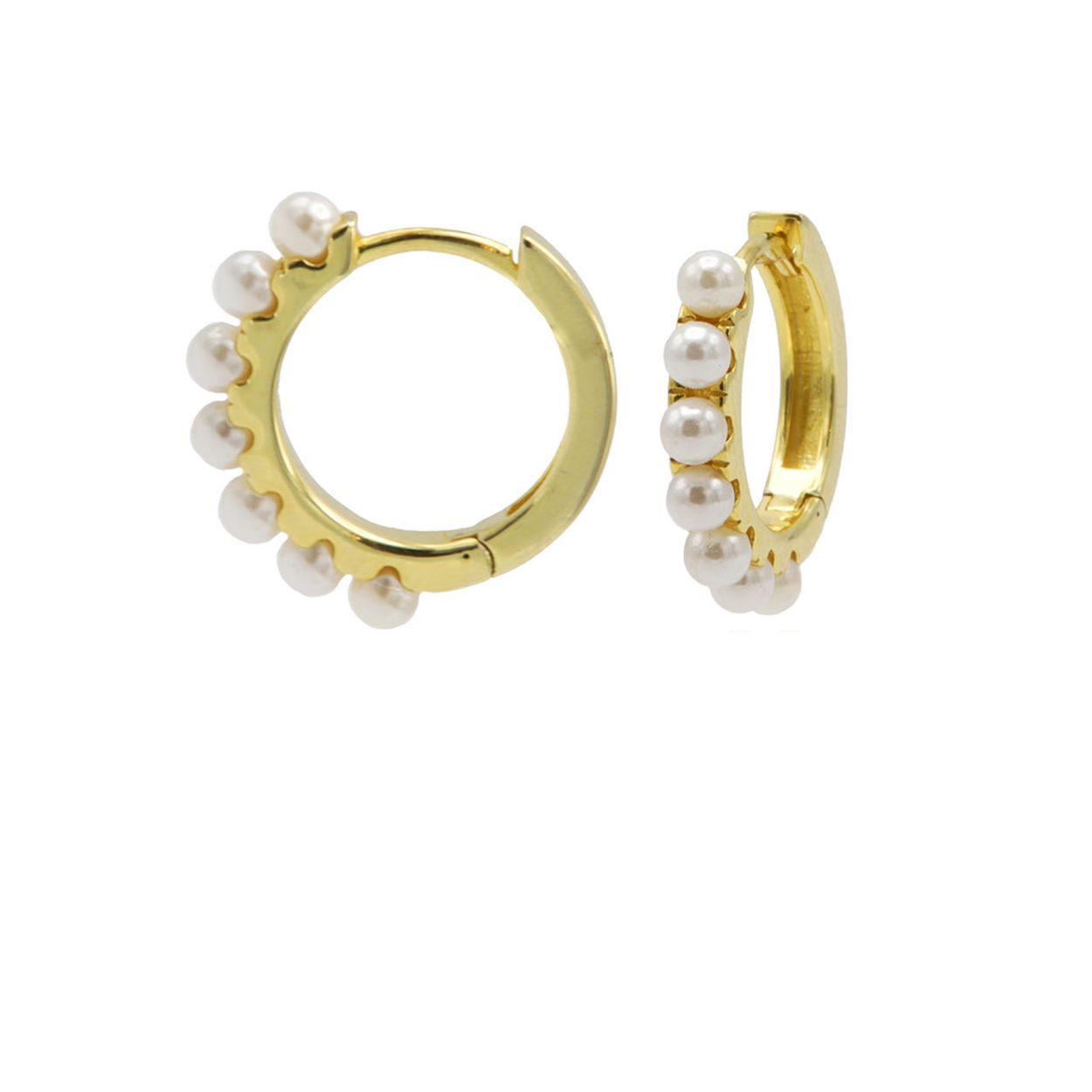 Plain Creolen Pretty Parels 13MM Goud verguld
