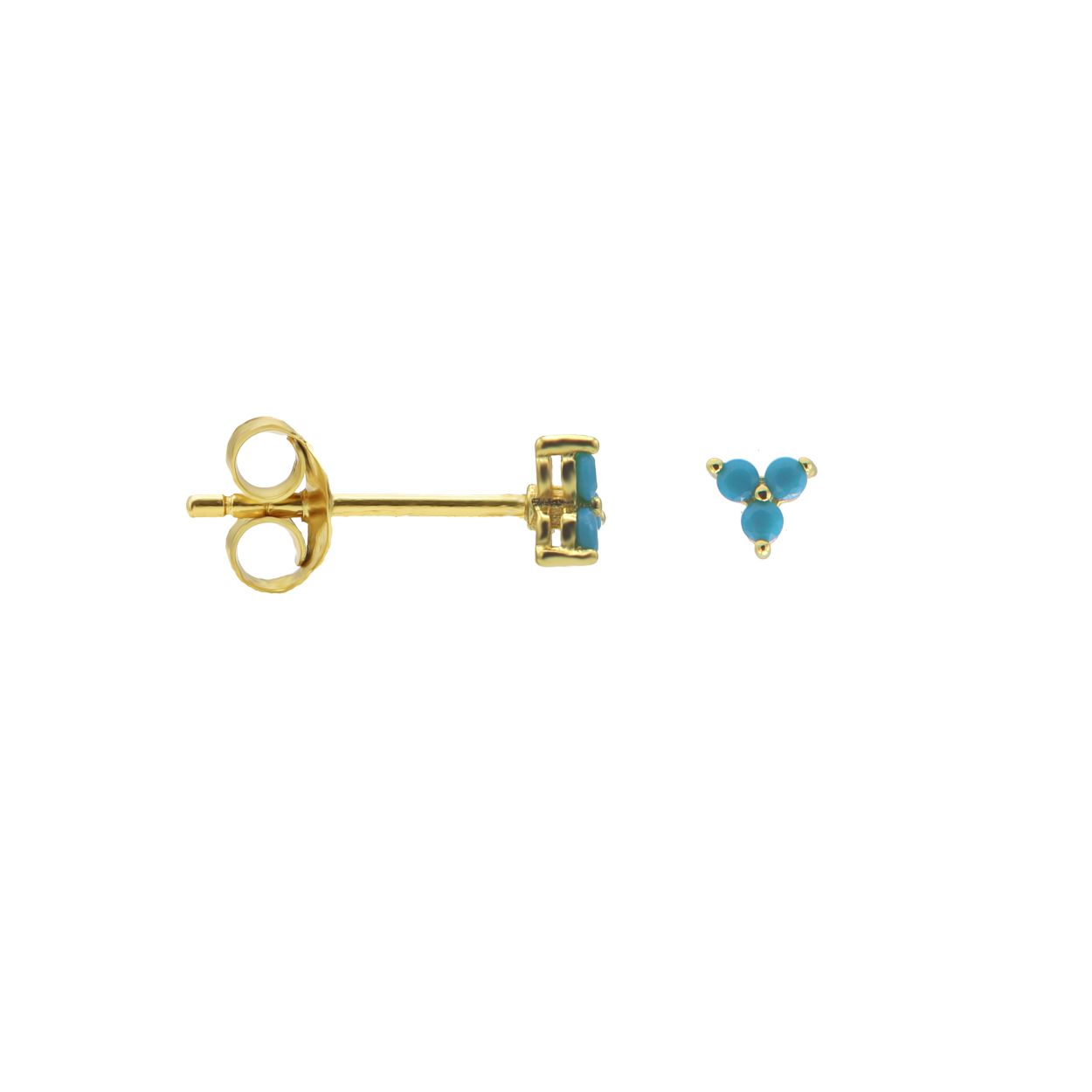 Oorsteker met drie 2MM zirconias