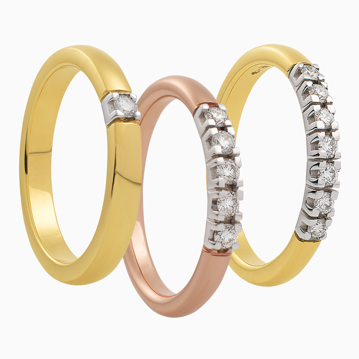 Alliance ring met 0,15 crt diamant