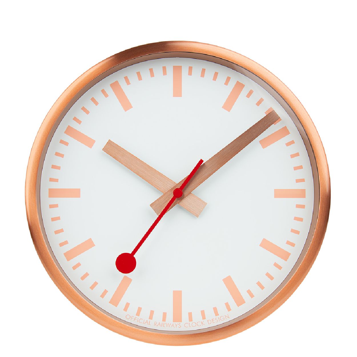 Mondaine M990.CLOCK.17SBK Clock
Deze�Mondaine SBB Clock Pure is rosekleurig en gemaakt van gematteerd aluminium. Voor de liefhebbers bevat deze wandklok geen logo. Bovendien is de witte wijzerplaat ge�nspireerd op de originele Zwitserse stationsklok. Verder heeft deze klok een kastdiameter van 25cm. Daarnaast tikt de secondewijzer met het kenmerkende rode bolletje iedere seconde een stapje verder.�Ten slotte loopt het uurwerk op 1AA batterij. Bij de Mondaine SBB Clock Pure�wordt er geen batterij meegeleverd.

