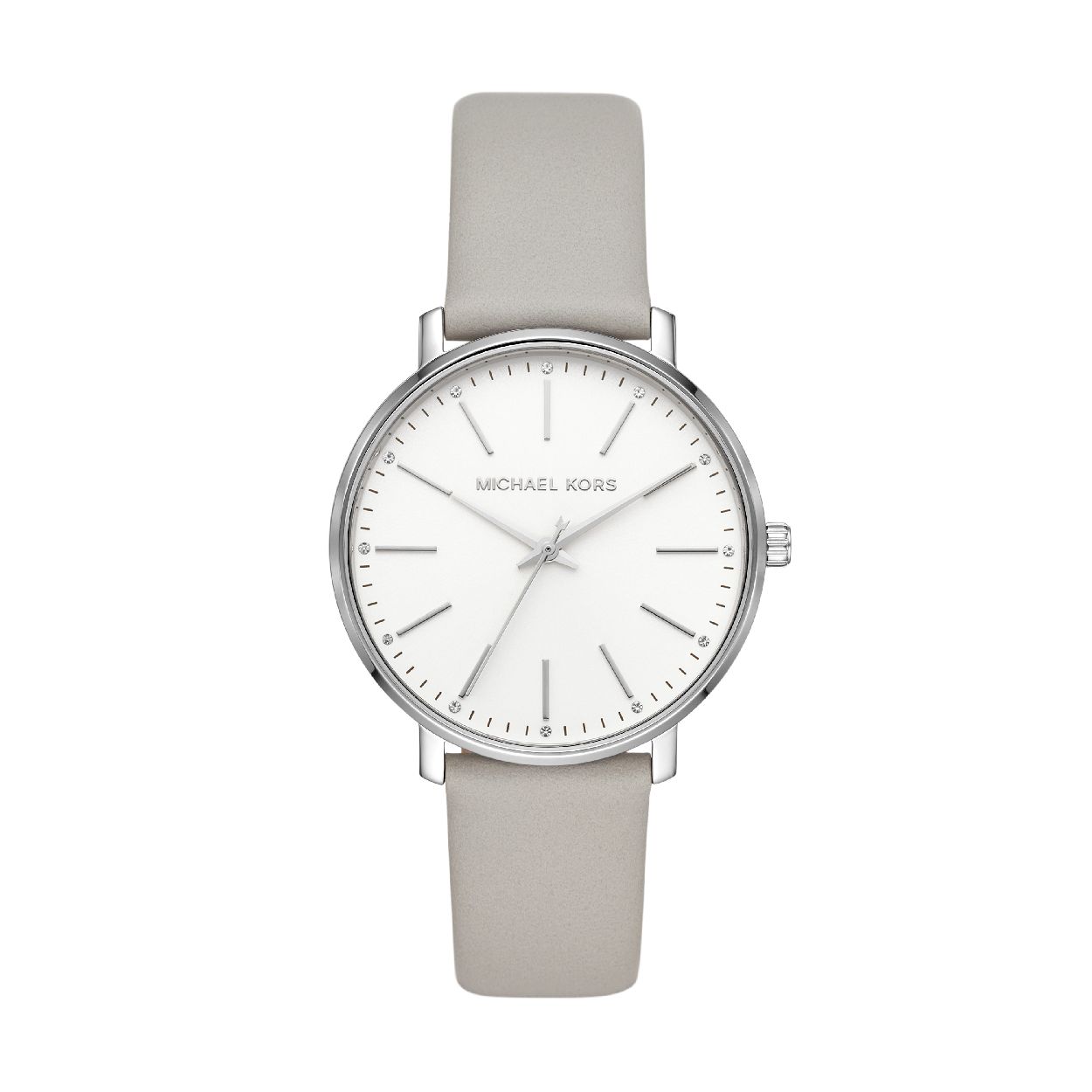 Dit dameshorloge is van het merk Michael Kors. Het is een  horloge met een band gemaakt van leer. De diameter van de kast is 36 mm.
De verdere specificaties van het horloge zijn als volgt:
Bandbreedte (mm): 18
Kastmateriaal: edelstaal
Techniek: quartz