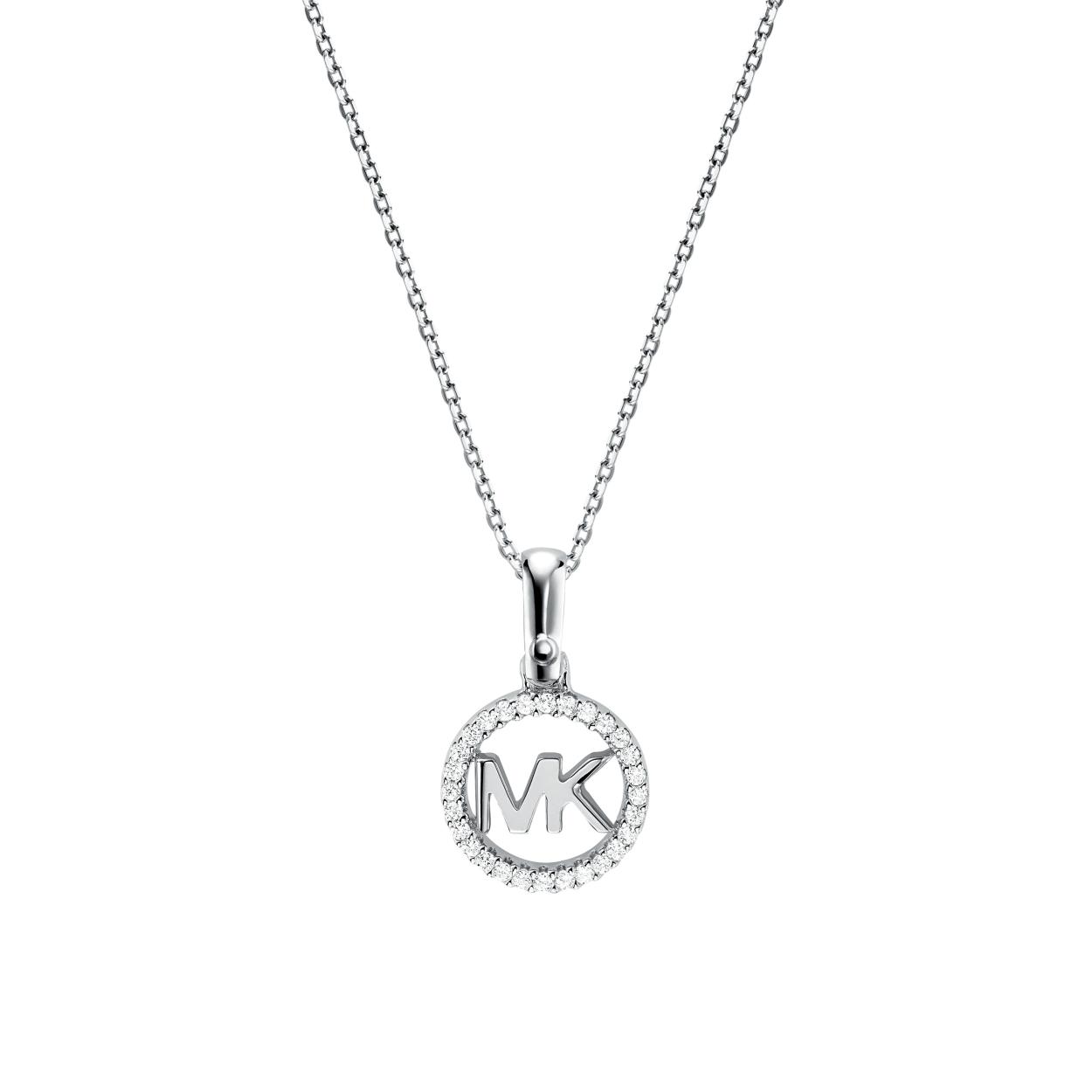 Deze ketting is een stijlvol sieraad dat gemaakt is van 925 sterling zilver. De ketting heeft een lengte van 46-51 centimeter. Niet alleen is deze ketting perfect te combineren met jouw favoriete sieraden, maar ook met leuke andere items in de Michael Kors collectie. 
 Materiaal: gerhodineerd zilver
Steensoort: Zirkonia

Hoogte: 1,27 cm
Lengte: 46 - 51 cm
Sieraden collectie: Custom Kors
Sluiting: haak-oogsluiting