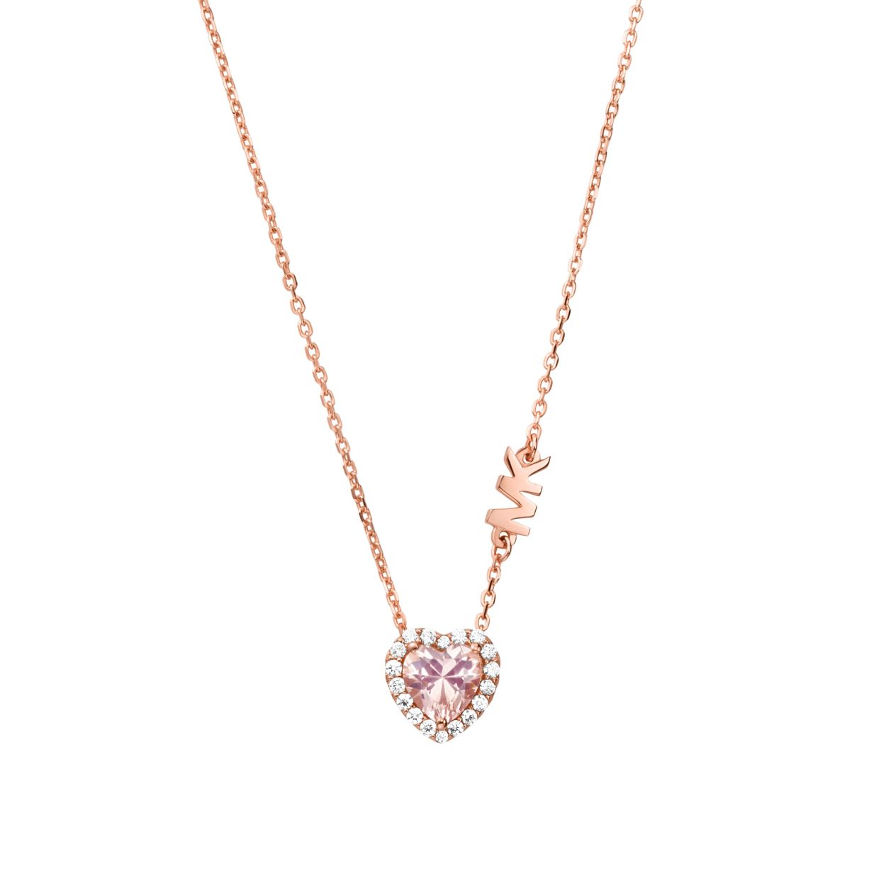 Creeer eenvoudig een luxe uitstraling met onze Kors Brilliance-collectie. Deze met pave ingelegde, morganietkleurige, hartvormig geslepen nano edelstenen hanger is vakkundig gemaakt van rosegoud verguld sterling zilver en biedt precies de juiste glamour voor dagelijks gebruik. Draag het afzonderlijk of combineer het met een bijpassende schuifarmband of oorknopjes.