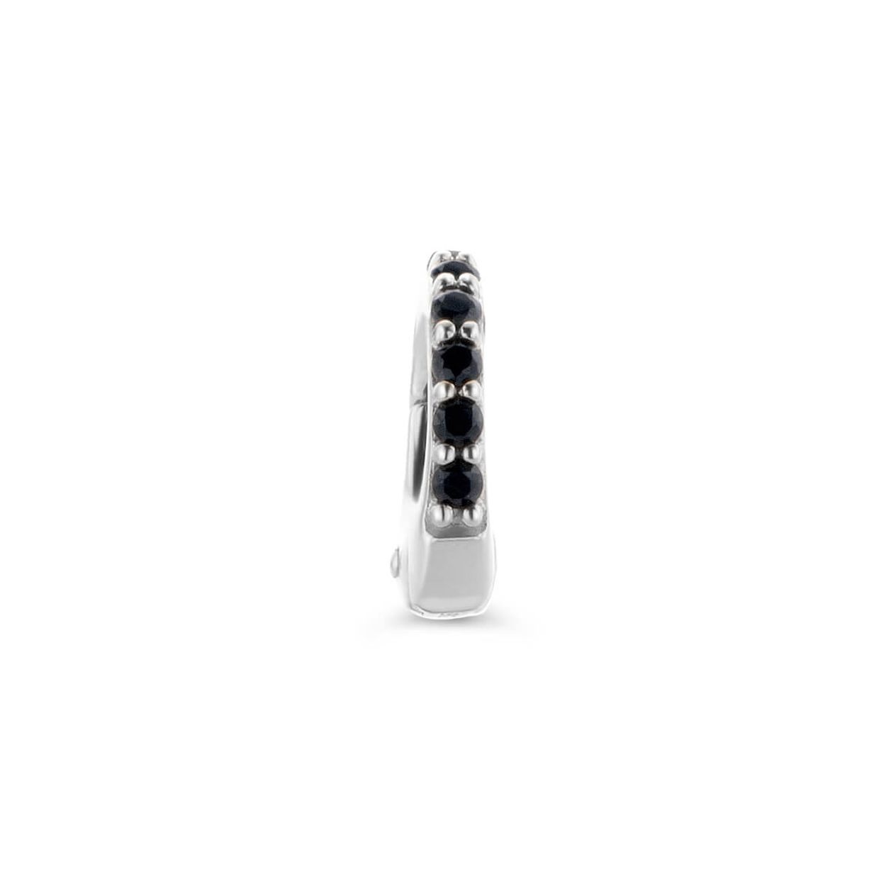MMM CLIP DELUXE OVAAL 925 ZILVER MET ZWART CZ