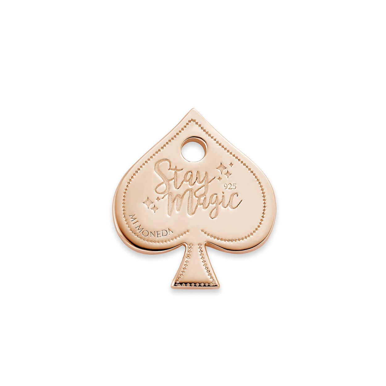 MMM ACE TAG 20MM 925 ZILVER ROSEGOUD VERGULD MET SWAROVSKI CRYSTALS