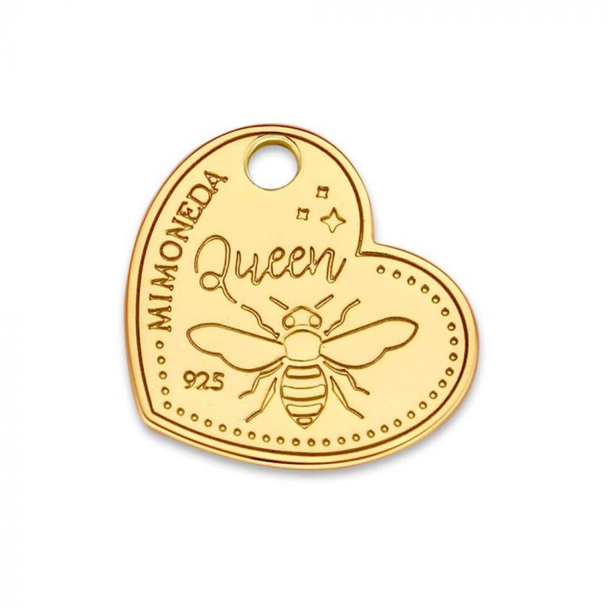 MMM QUEEN BEE TAG HART 15MM 925 ZILVER GOUDKLEURIG