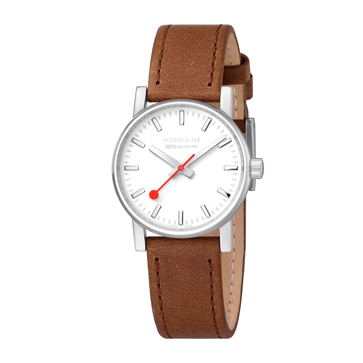 Mondaine Evo2 MSE.30110.LG  - Polshorloge - Leer - Bruin -30 mm