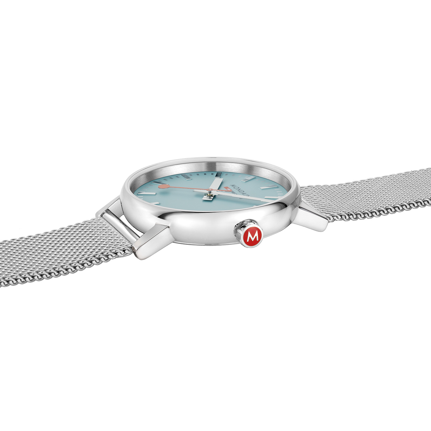 Mondaine Evo2 35.5 mm staal/blauw