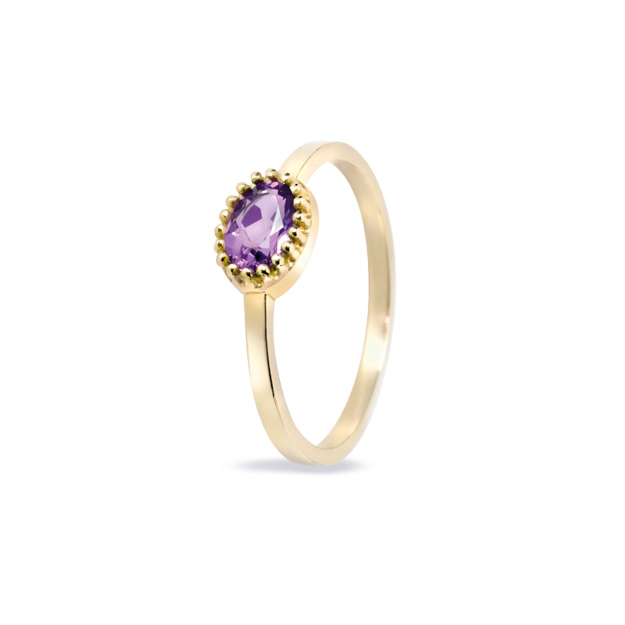 MISS SPRING GEELGOUDEN RING MA PETITE AMETHIST