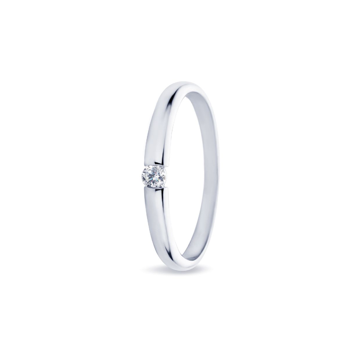 Ring Bibi 14kts goud met Diamant briljant Geslepen van  0,06 carat
 pikee/wesselton