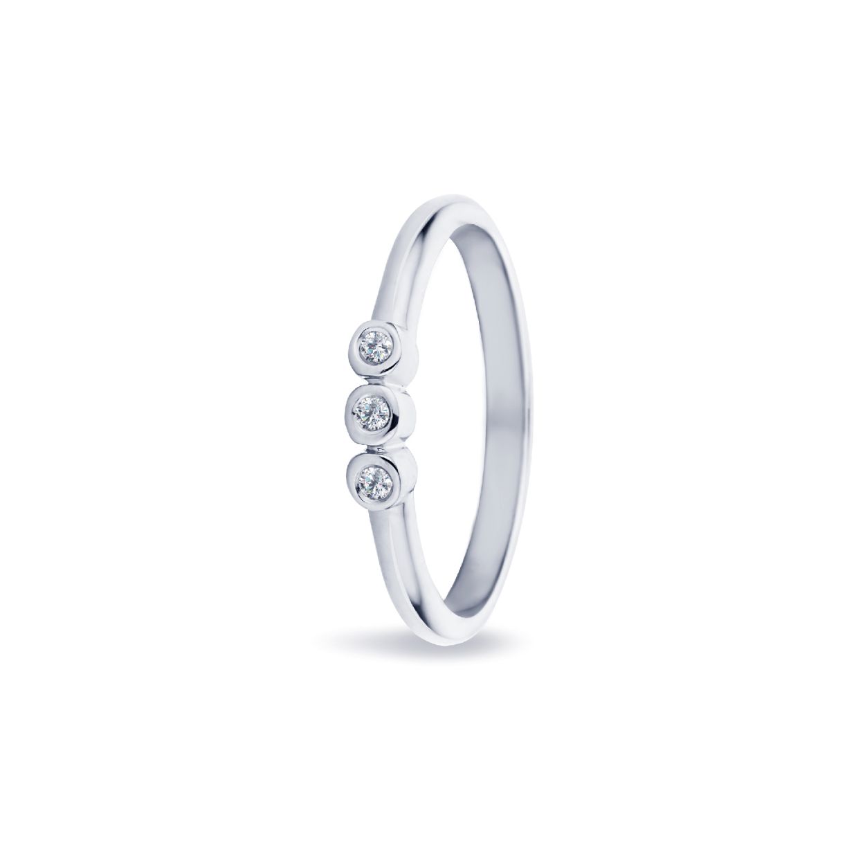 Ring Pien 14kts goud met briljant 3/0,05crt pikee/wesselton
