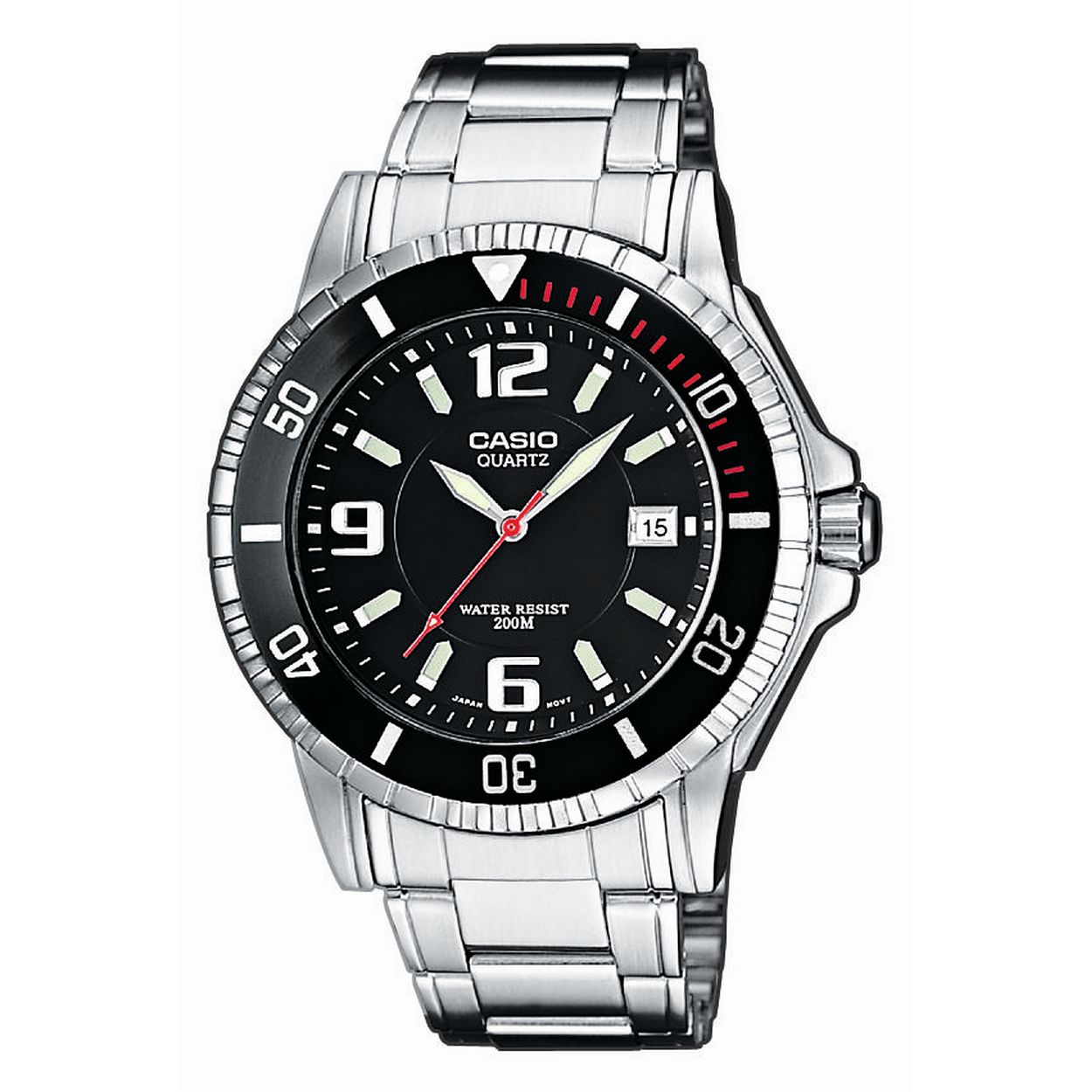 Dit herenhorloge is van het merk Casio. Het is een analoog horloge gemaakt van edelstaal
De verdere specificaties van het horloge zijn als volgt:
Glassoort: mineraal
Kastmateriaal: edelstaal
Waterdichtheid: 20 ATM
Kastkleur: Zilver
Bandmateriaal: Edelstaal
Bandkleur: Zilver
Kastmaat: 43
Wijzerplaatkleur: Zwart
Kastvorm: Rond
Sluiting: Druksluiting