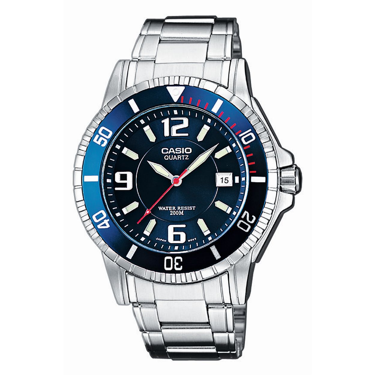 Dit herenhorloge is van het merk Casio. Het is een analoog horloge gemaakt van edelstaal
De verdere specificaties van het horloge zijn als volgt:
Glassoort: mineraal
Kastmateriaal: edelstaal
Waterdichtheid: 20 ATM
Kastkleur: Zilver
Bandmateriaal: Edelstaal
Bandkleur: Zilver
Kastmaat: 43
Wijzerplaatkleur: Blauw
Kastvorm: Rond
Sluiting: Druksluiting