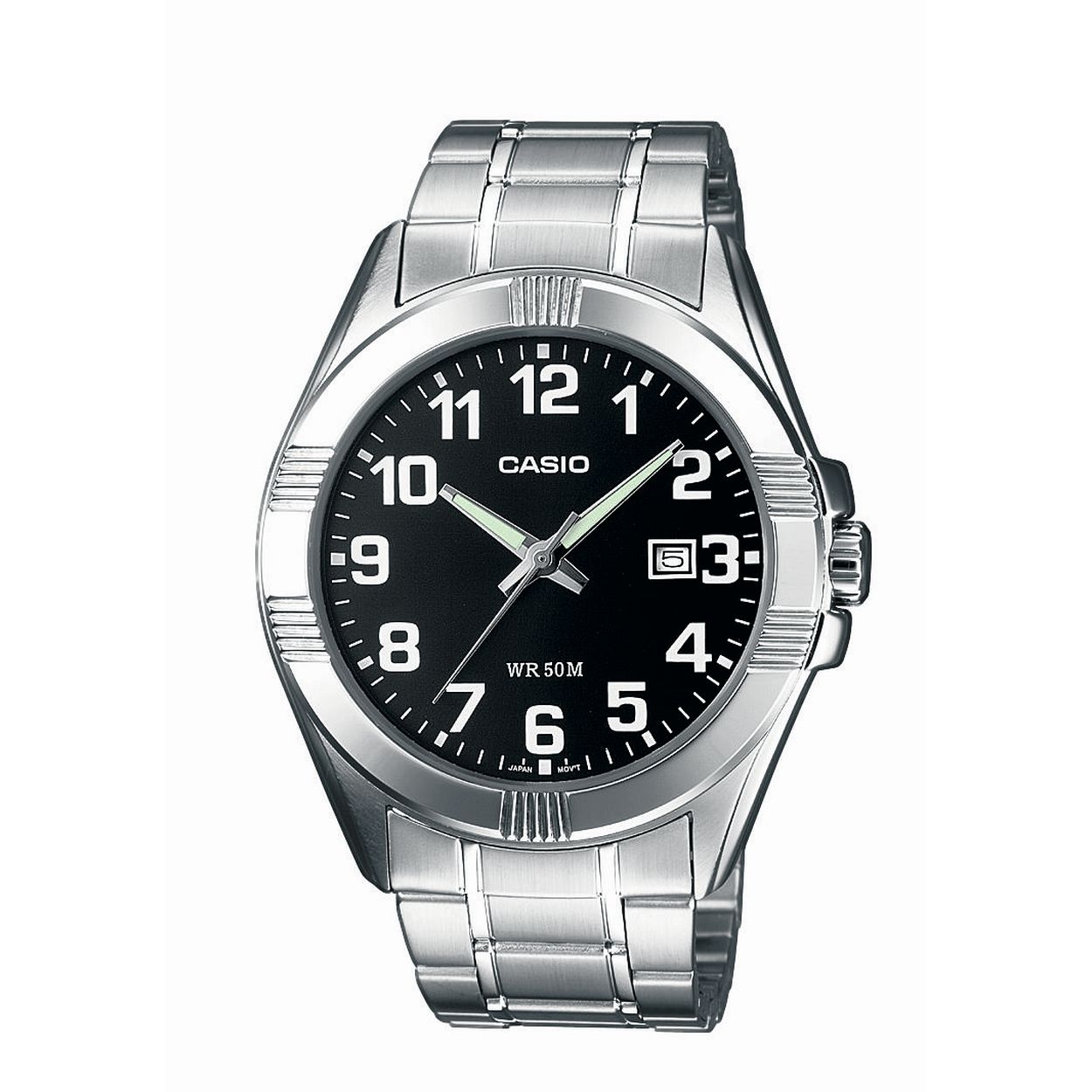 Dit herenhorloge is van het merk Casio. Het is een analoog horloge gemaakt van edelstaal
De verdere specificaties van het horloge zijn als volgt:
Glassoort: mineraal
Kastmateriaal: edelstaal
Waterdichtheid: 5 ATM
Kastkleur: Zilver
Bandmateriaal: Edelstaal
Bandkleur: Zilver
Kastmaat: 44
Wijzerplaatkleur: Zwart
Kastvorm: Rond
Sluiting: Druksluiting