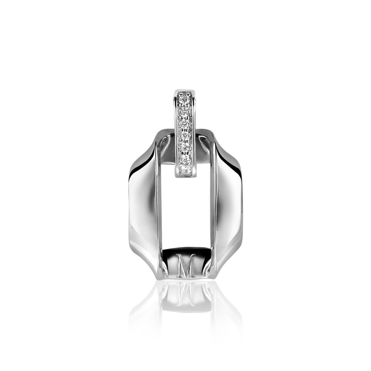 Mart Visser by ZINZI zilveren hanger met zirconia wit MVH2