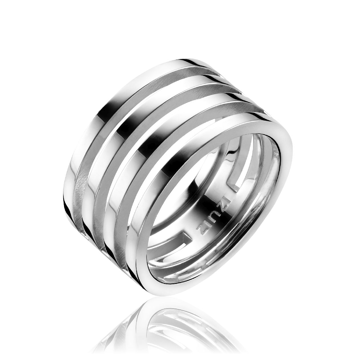 Mart Visser by ZINZI zilveren ring glad MVR1 maat 58